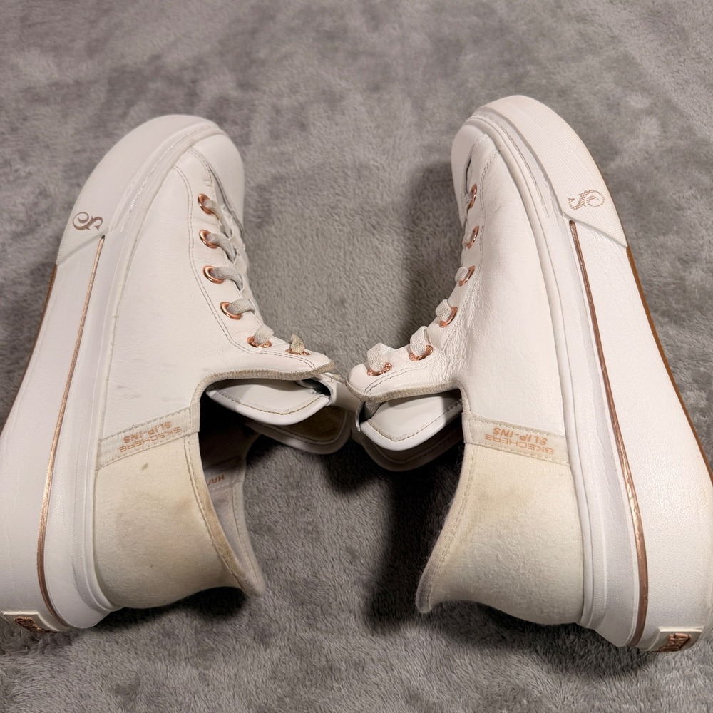 Skechers Snoop Dogg Sneakers Women 10 White Slip-ins Snoop One Double G Leather - Picture 8 of 10